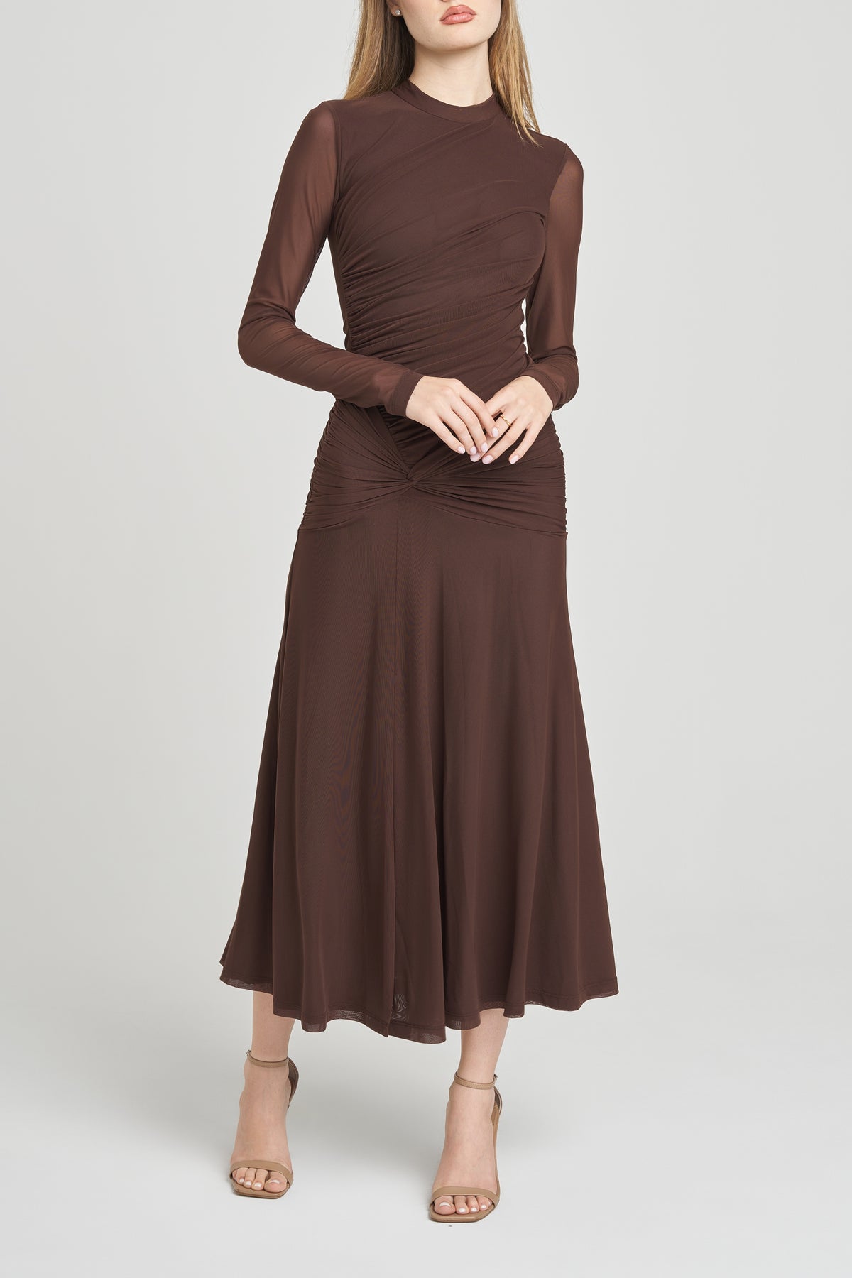 Selene Ruched Midi Dress