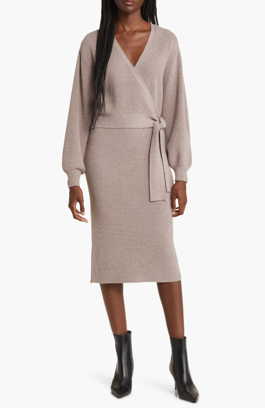 WRAP CARDIGAN DRESS