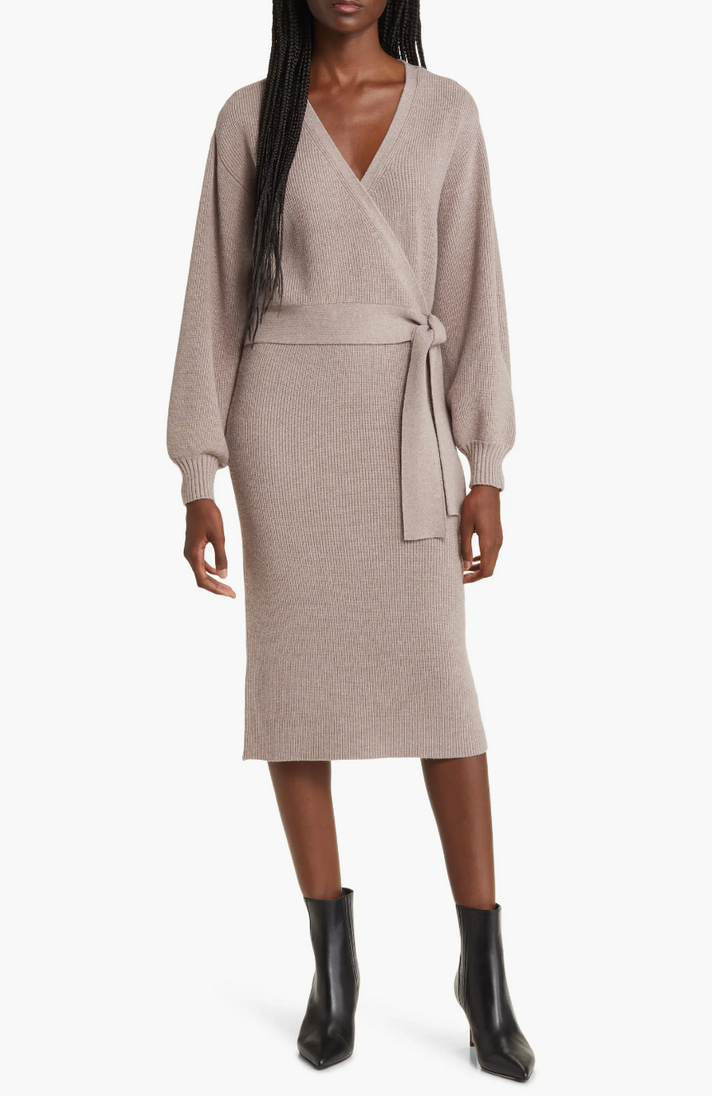 WRAP CARDIGAN DRESS