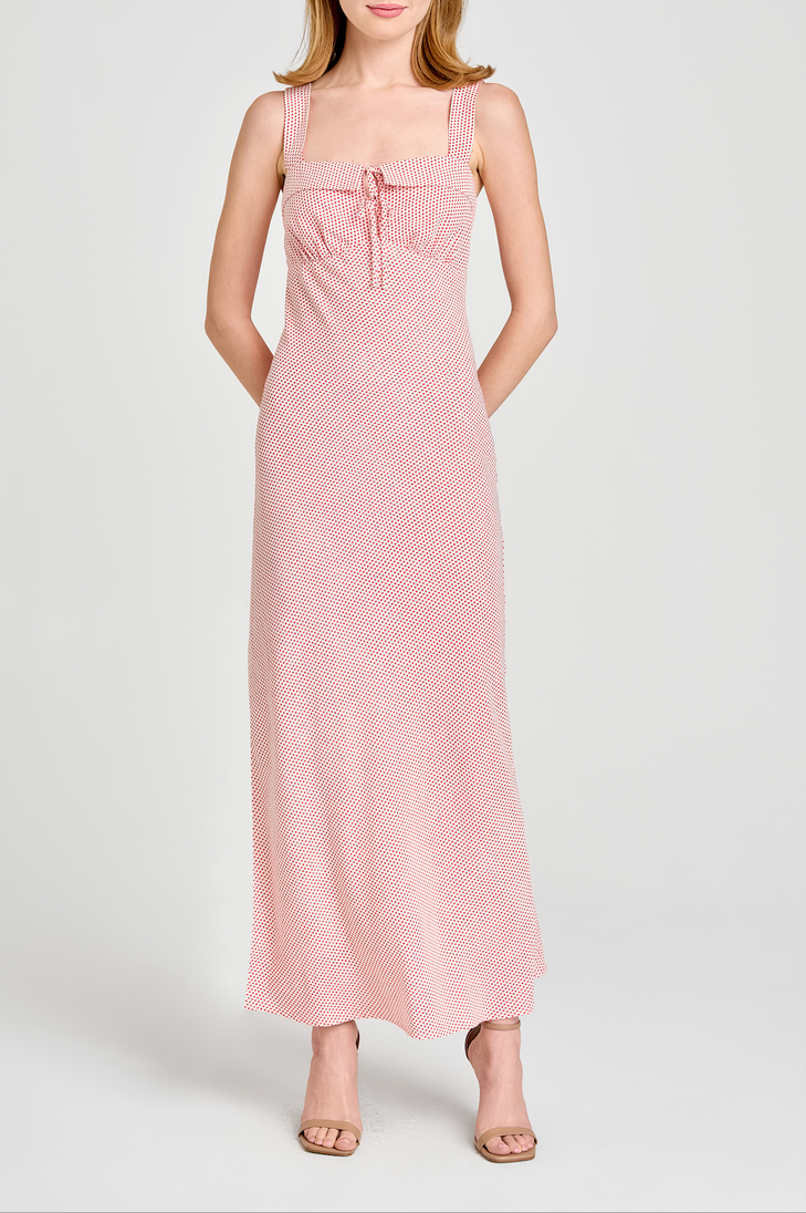 VIOLET TIE FRONT MIDI DRESS