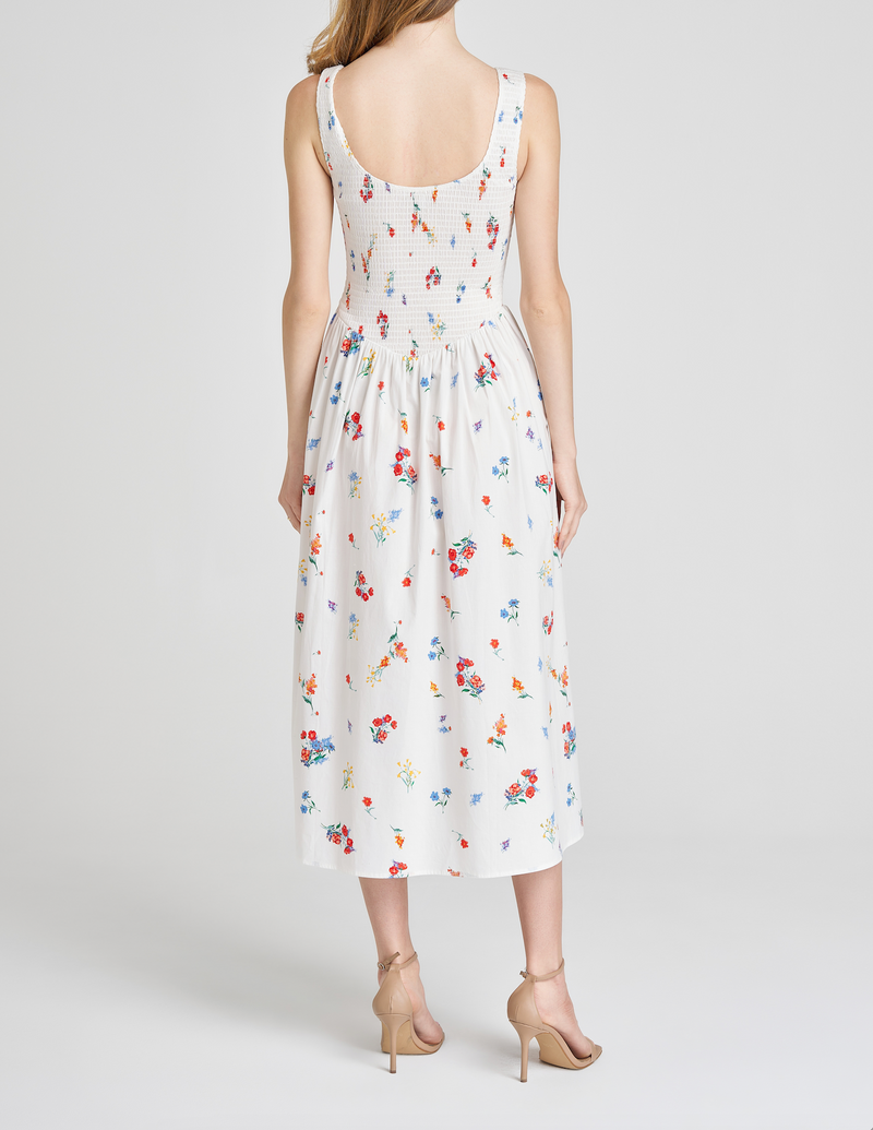 DANA SMOCKED MIDI DRESS