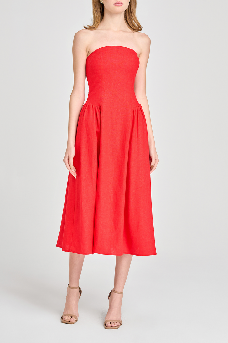 GIULIA STRAPLESS MIDI DRESS