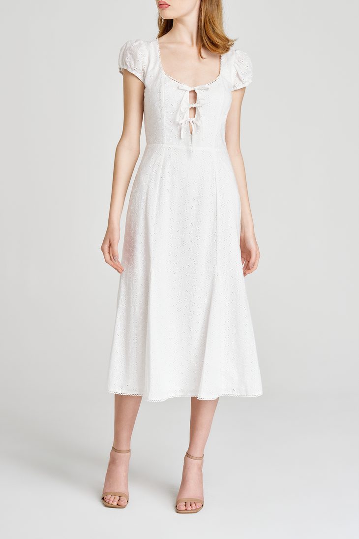 CARA EYELET MIDI DRESS