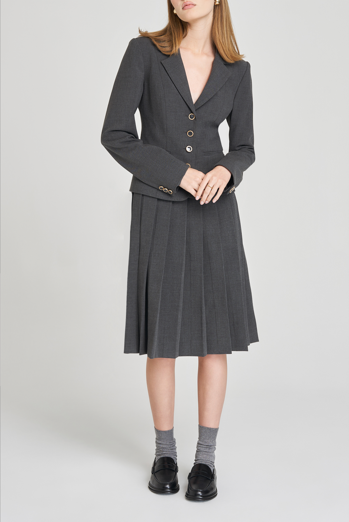 DARBY PLEATED MIDI SKIRT