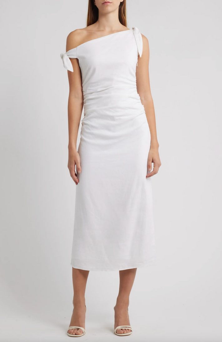 CLEO TIE SHOULDER MIDI DRESS