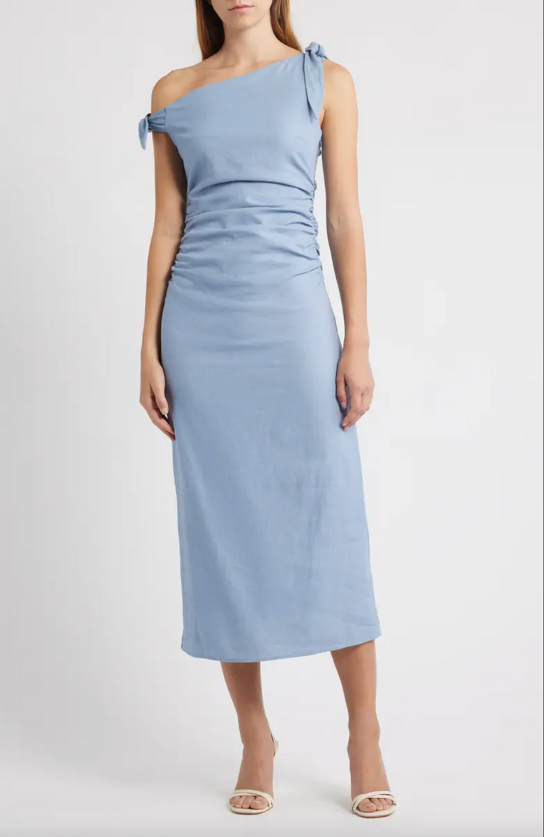 CLEO TIE SHOULDER MIDI DRESS