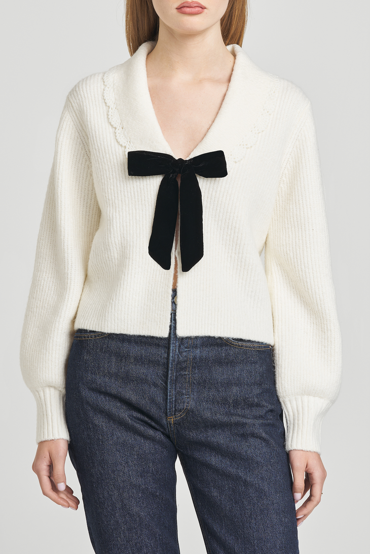 SLOANE BOW CARDIGAN
