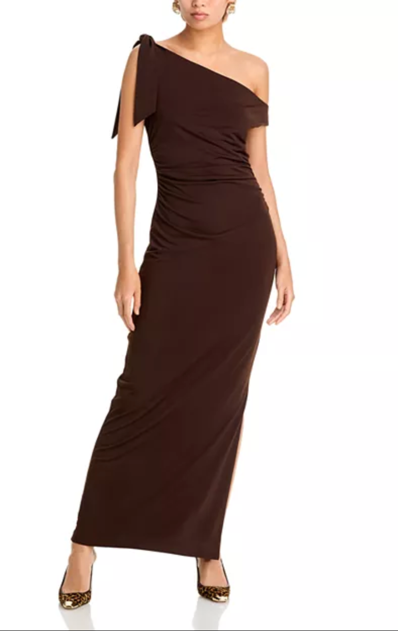 SAY LESS RUCHED MIDI DRESS