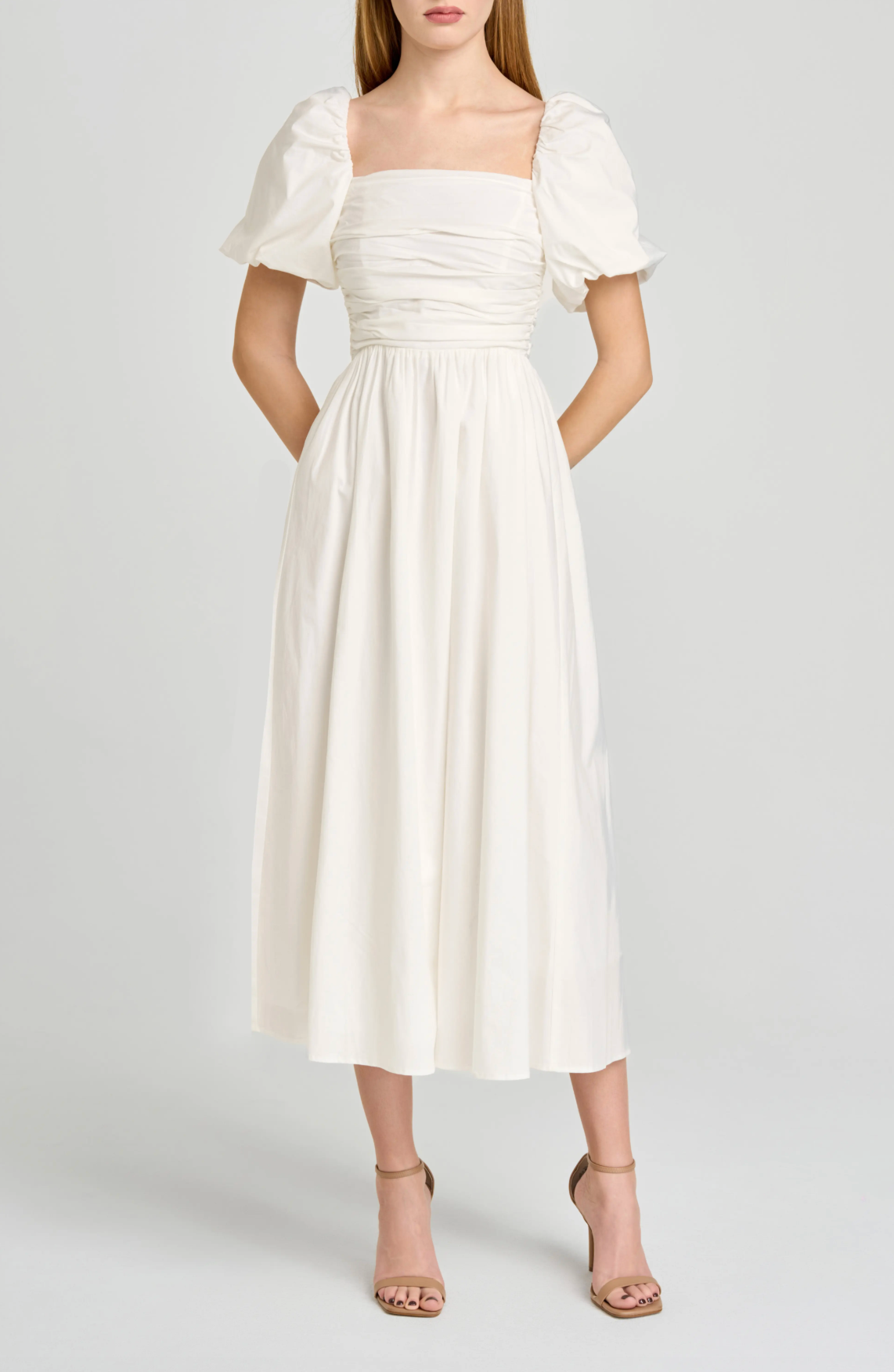 LUCY RUCHED MIDI DRESS