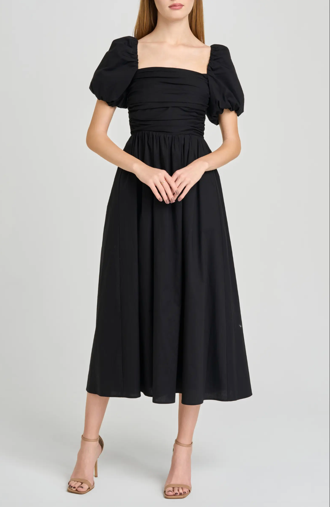 LUCY RUCHED MIDI DRESS