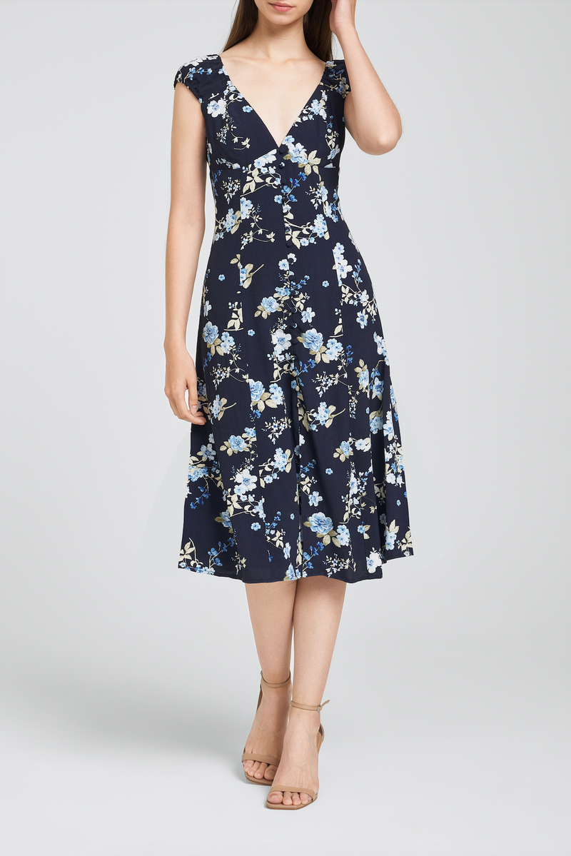 LAURE SHORT SLEEVE MIDI DRESS