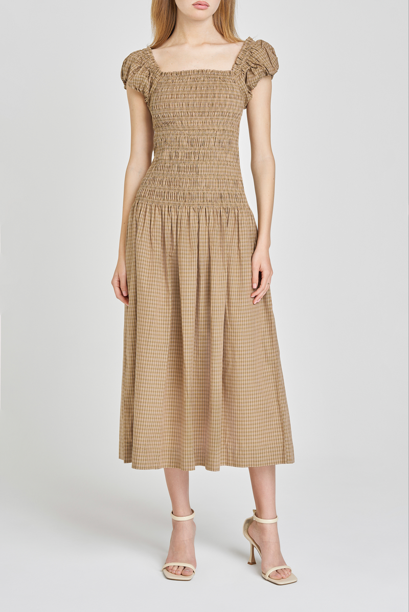 CASSIDY SMOCKED MIDI DRESS