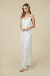 Beaded Blouson Cami Bridesmaid Gown - STEEL PETAL EMBROIDERY