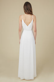 Bridesmaids Dress FRONT SLIT WRAP GOWN Purple