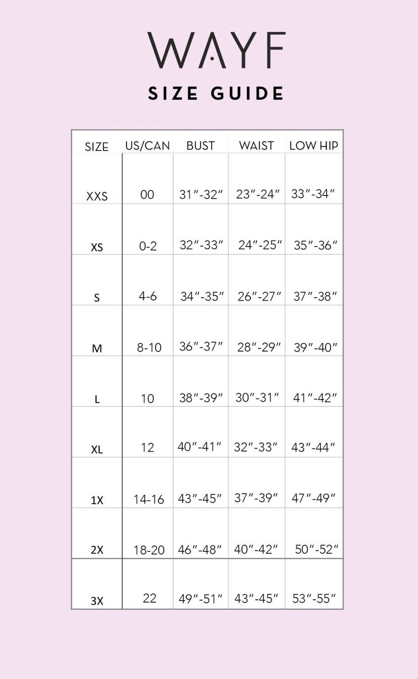 SIZE CHART- SIZE DOWN IF IN BETWEEN SIZES