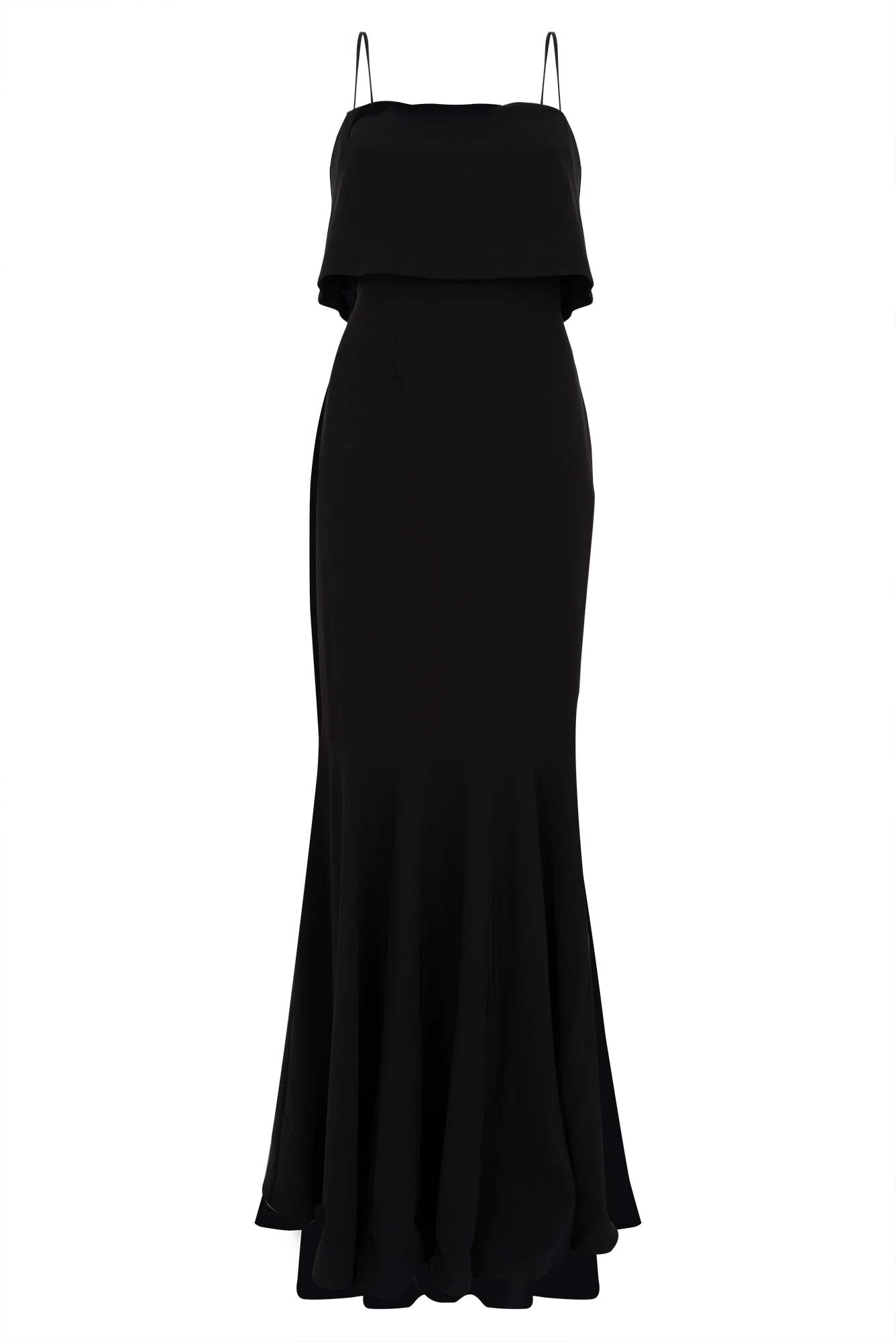 POP-OVER TRUMPET SKIRT BRIDESMAIDS GOWN - BLACK