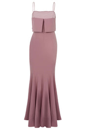 POP-OVER TRUMPET SKIRT BRIDESMAIDS GOWN - MAUVE (back)