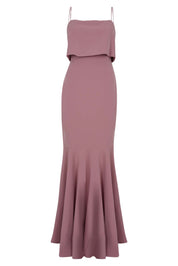 POP-OVER TRUMPET SKIRT BRIDESMAIDS GOWN - MAUVE (back)