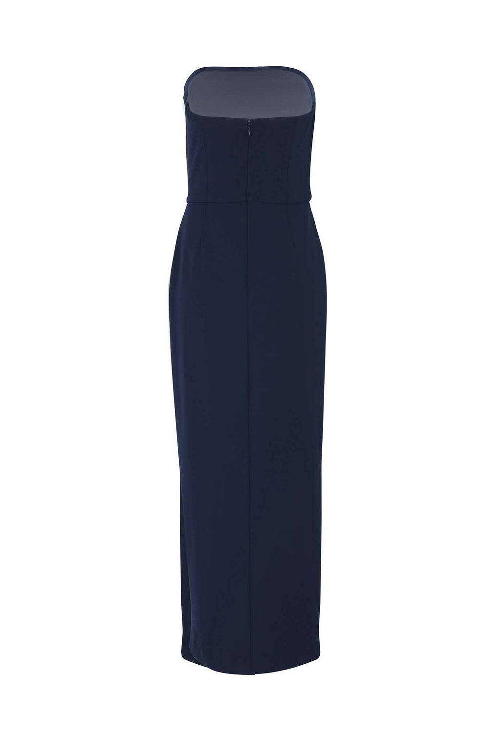 STRAPLESS TULIP HEM DRESS - NAVY (back)