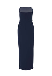 STRAPLESS TULIP HEM DRESS - NAVY (back)