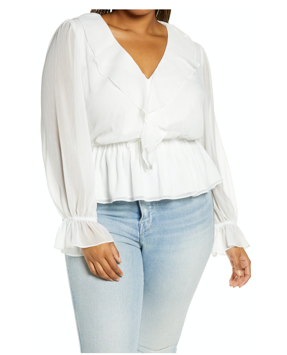 FAIRPORT RUFFLE NECK BLOUSE