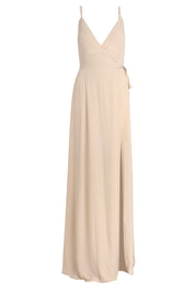 Bridesmaids Dress FRONT SLIT WRAP GOWN Purple