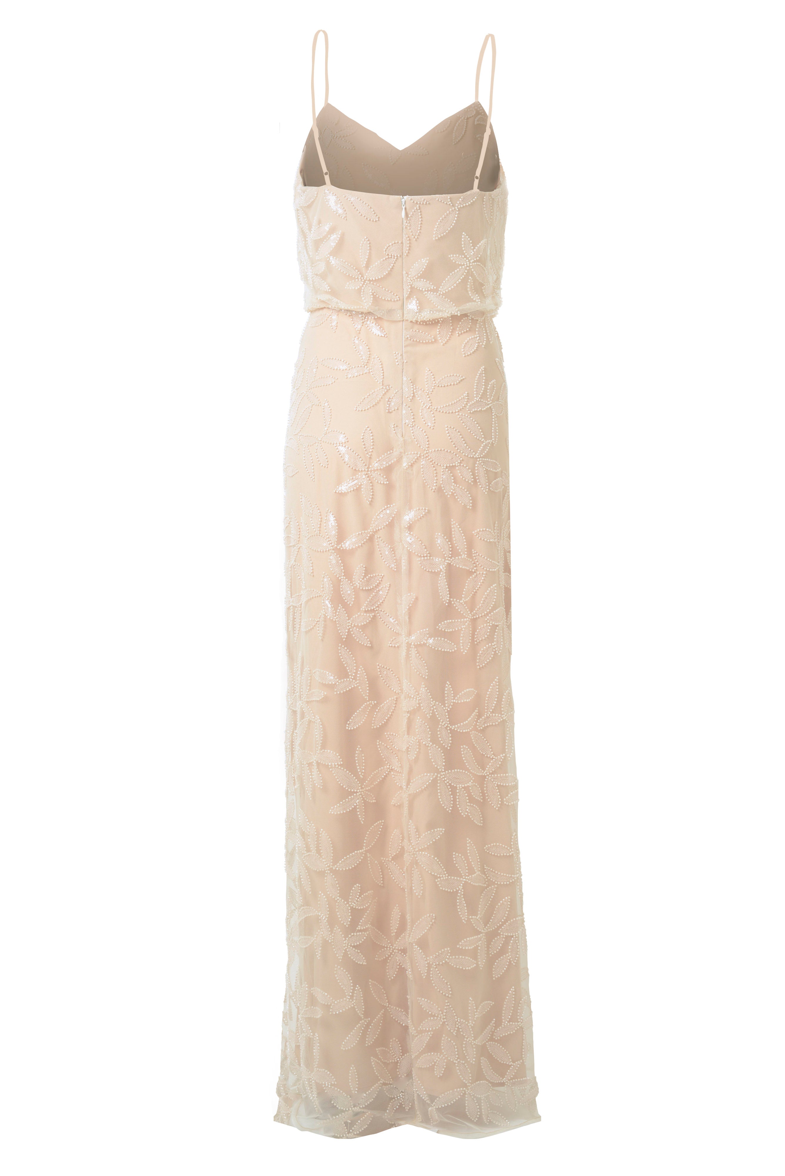 Beaded Blouson Cami Bridesmaid Gown - PEARL PETAL EMBROIDERY